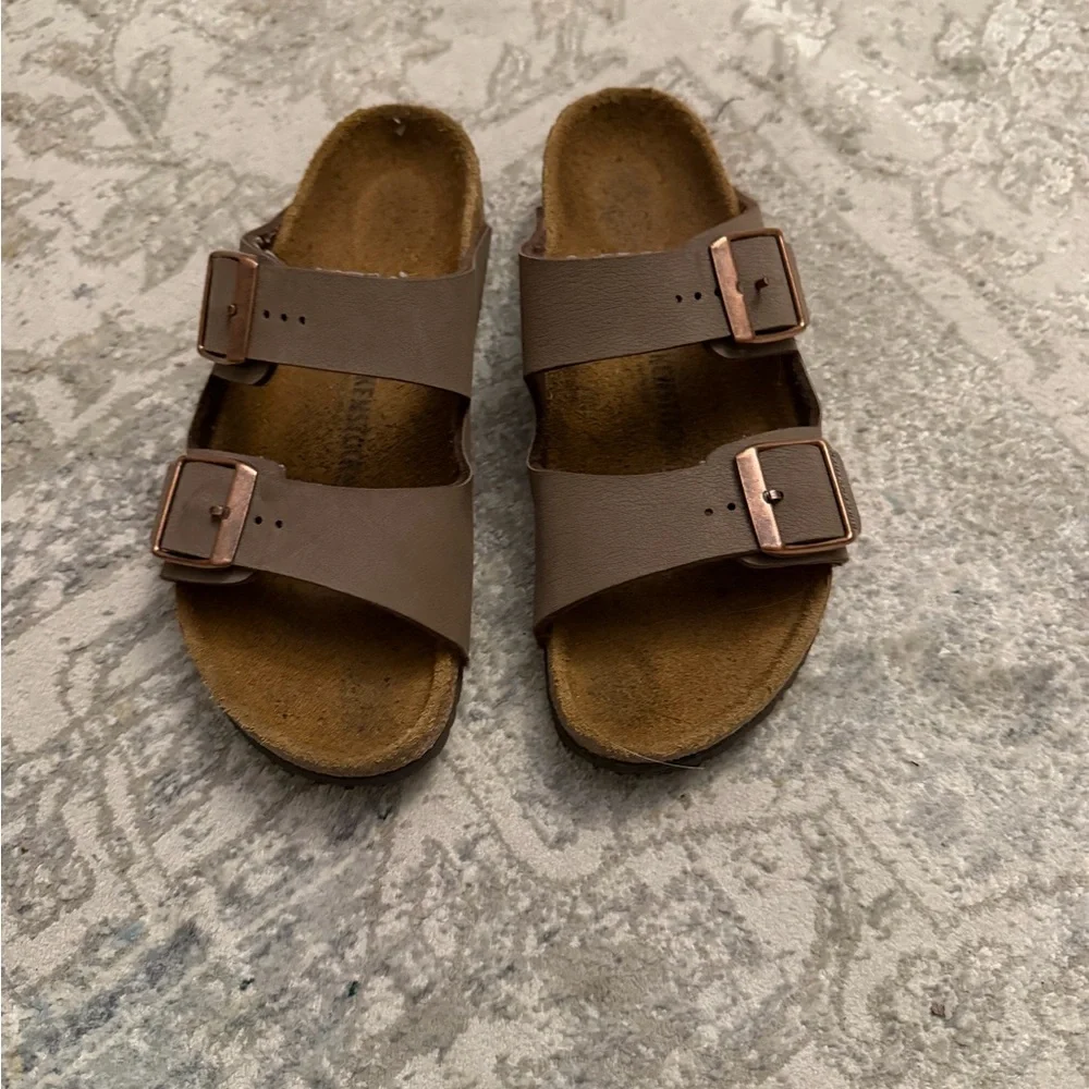 Birkenstock Kids Brown Two-Strap Sandals